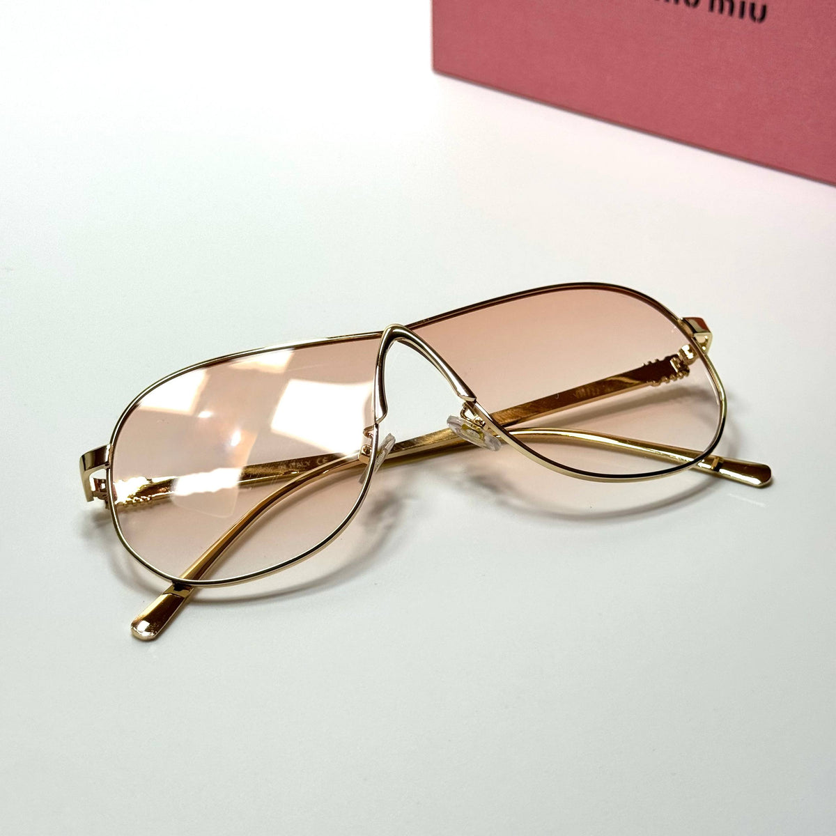 Miu Miu Aviator SMU64Z Gold Pink women's sunglasses Lebanon - ChronoVault - view 4