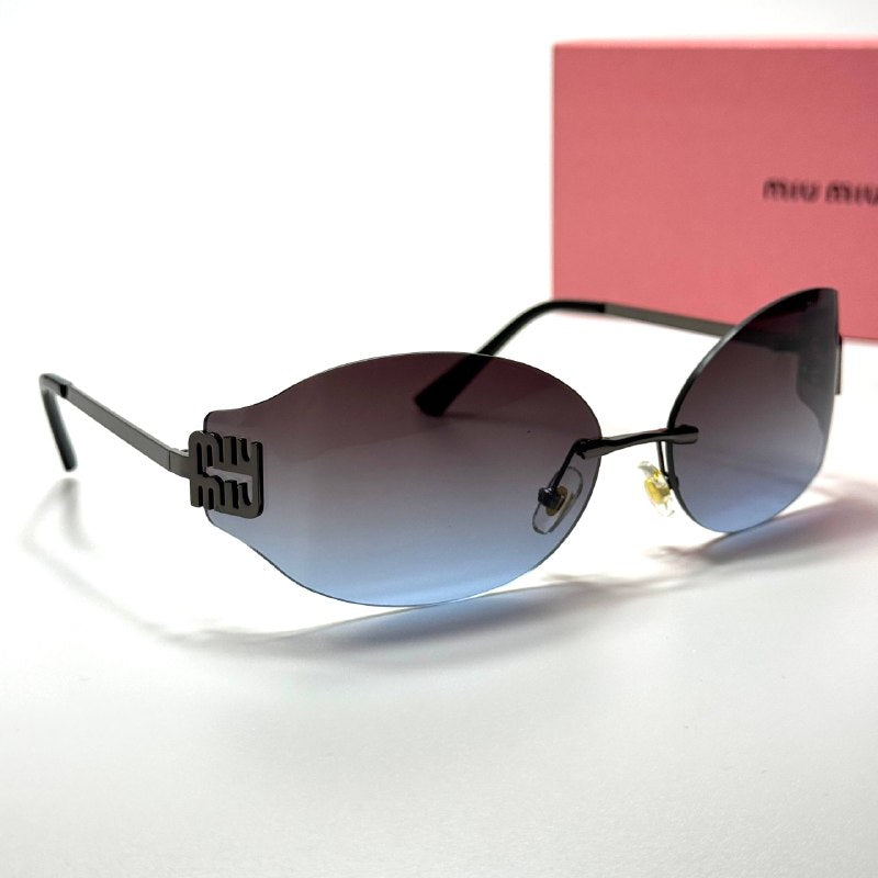 Miu Miu Logo Rimless MU 54YS Gradient Blue women's sunglasses Lebanon - ChronoVault - view 4