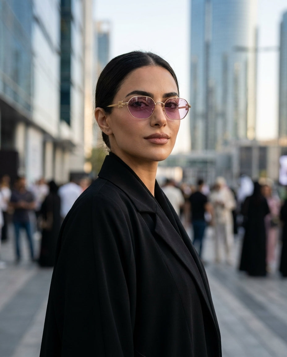 Miu Miu MU Signature Gold Pink Sunglasses Lifestyle Lebanon – ChronoVault
