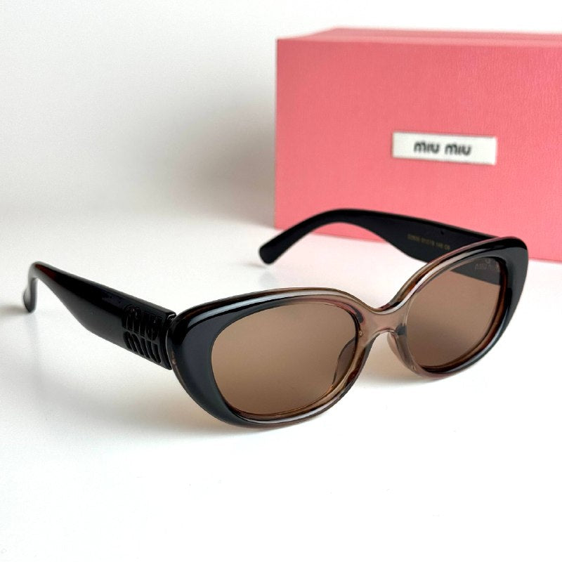 Miu Miu Oval SMU09Z Black Brown Sunglasses Lebanon - ChronoVault - view 5