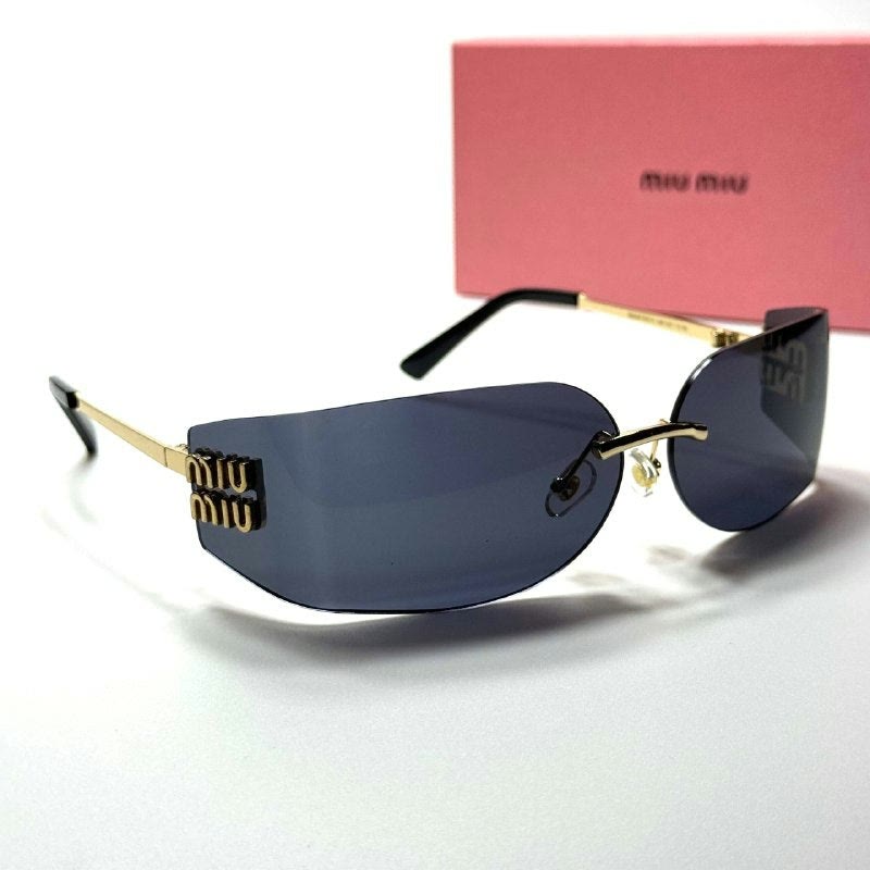 Miu Miu Shield SMU69Z Gold Black women's sunglasses Lebanon - ChronoVault - view 4