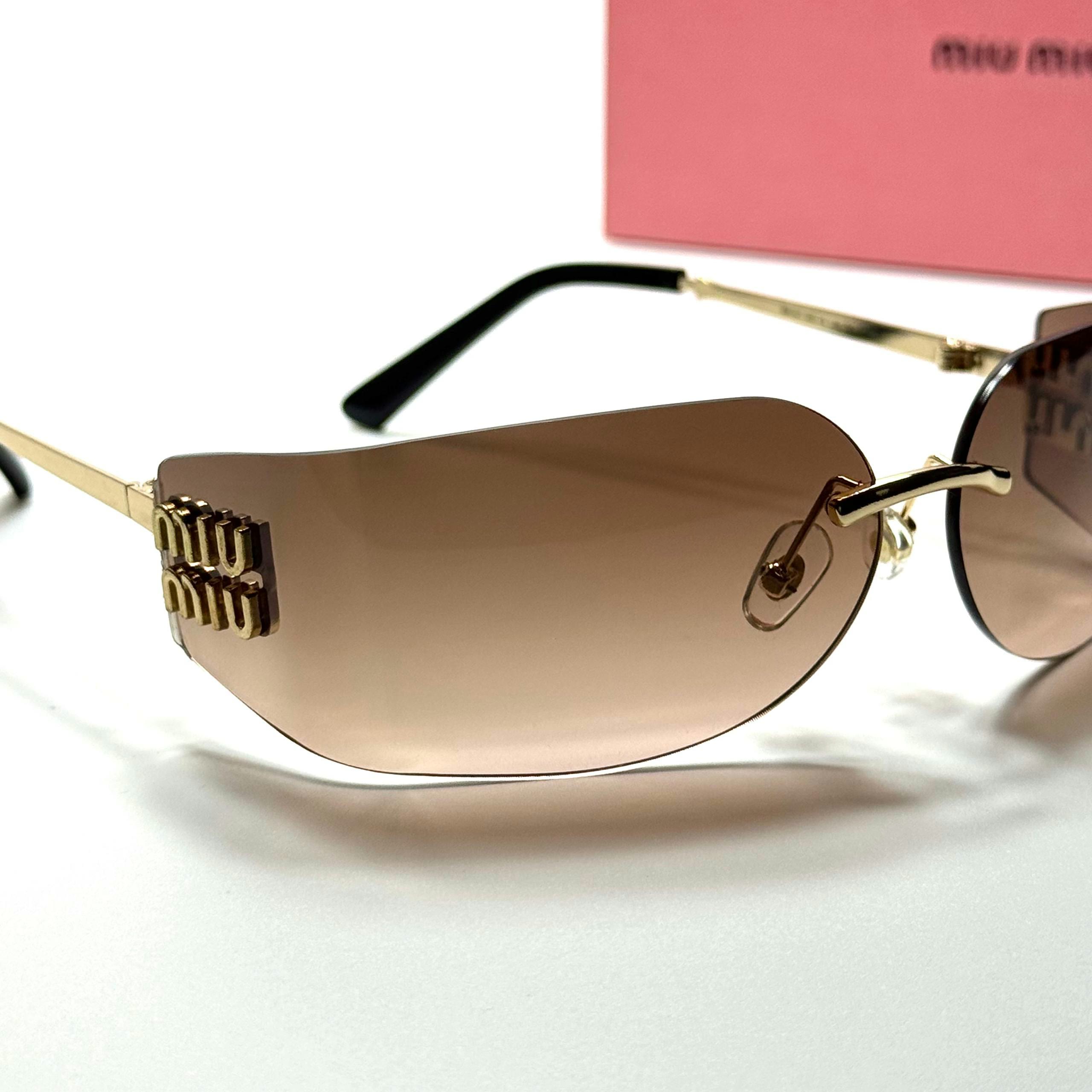 Miu Miu Shield SMU69Z Gold Brown women's sunglasses Lebanon - ChronoVault - view 2