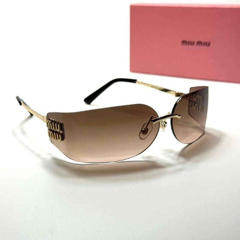Miu Miu Shield SMU69Z Gold Brown women's sunglasses Lebanon - ChronoVault - view 4