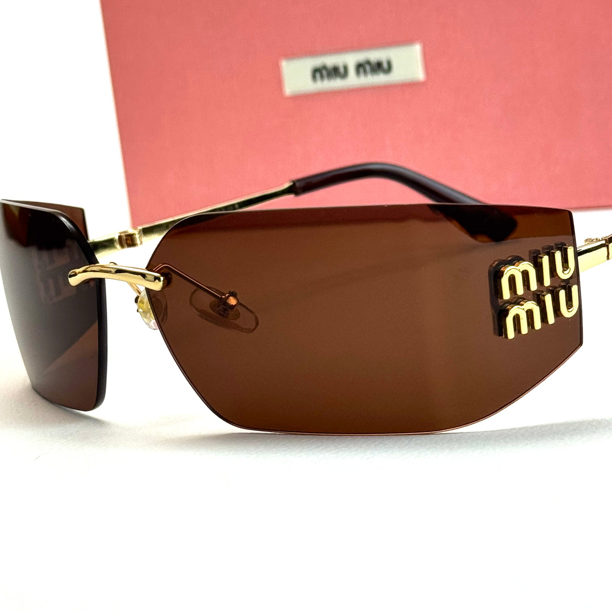 Miu Miu SMU Visor Gold Brown women's sunglasses Lebanon - ChronoVault - view 2