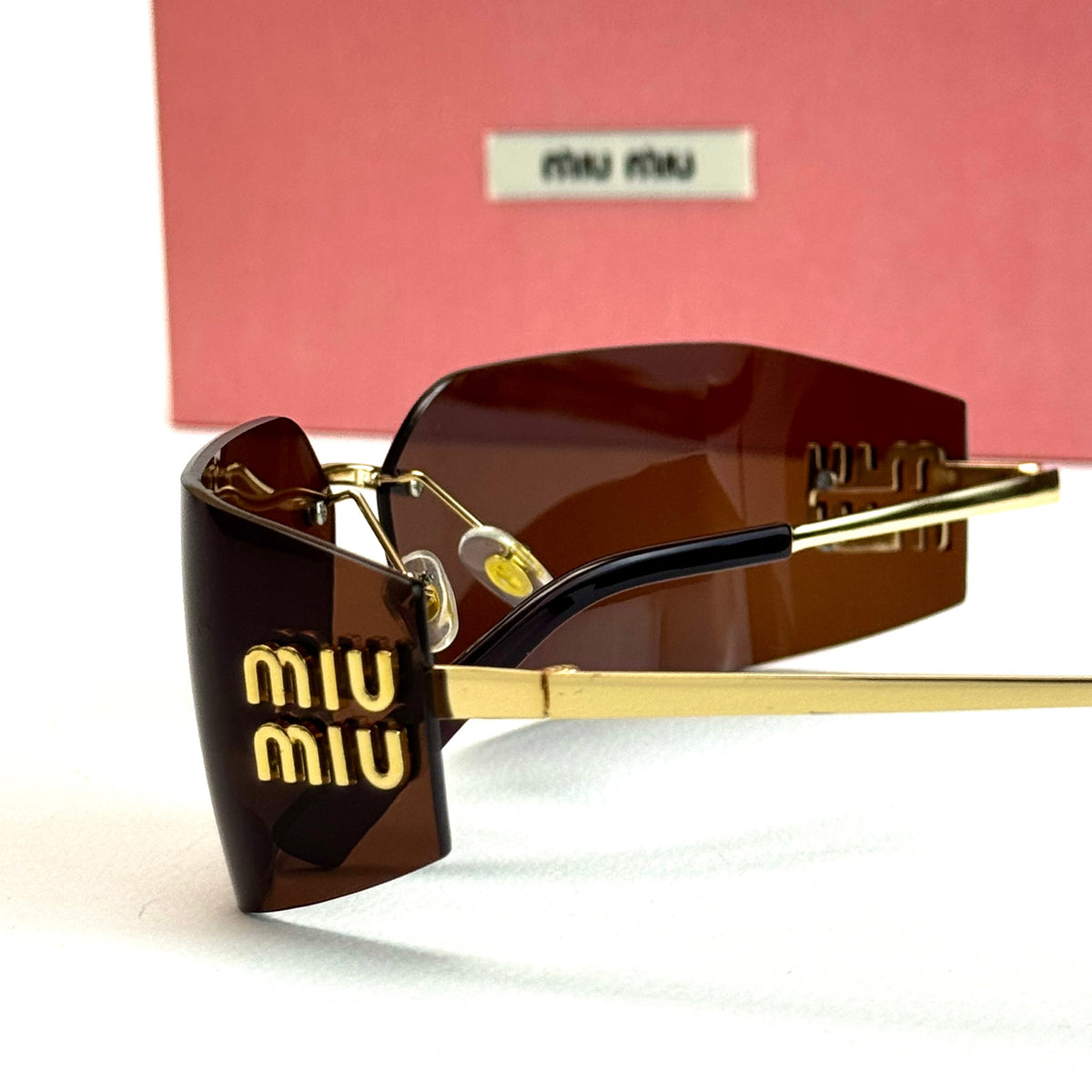 Miu Miu SMU Visor Gold Brown women's sunglasses Lebanon - ChronoVault - view 3
