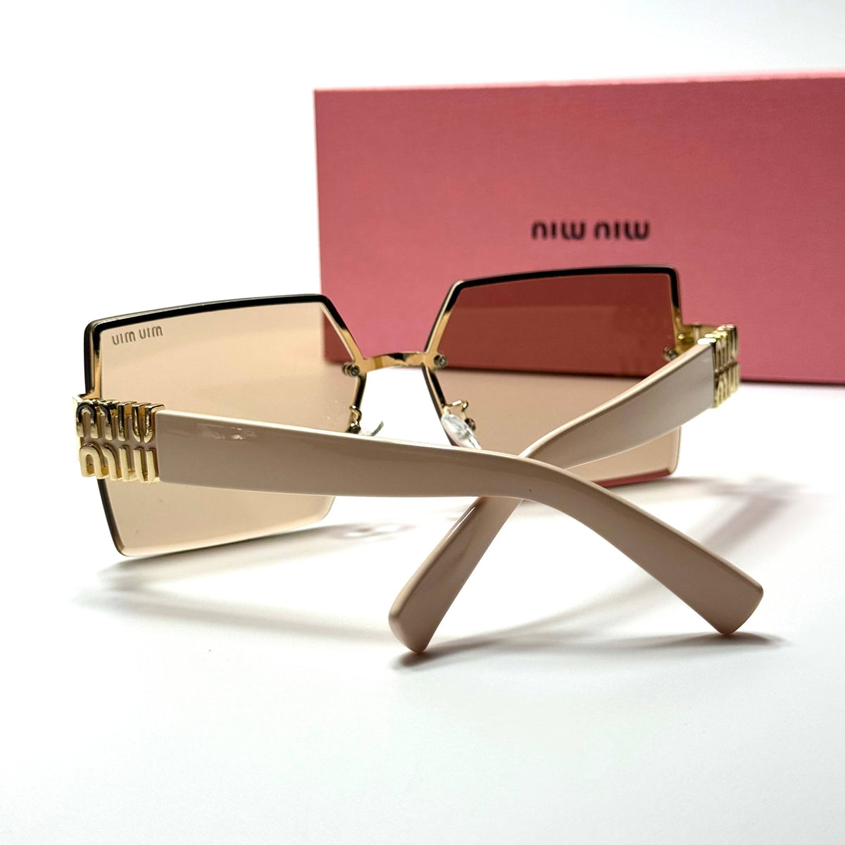 Miu Miu Square SMU67Z Gold Champagne women's sunglasses Lebanon - ChronoVault - view 3
