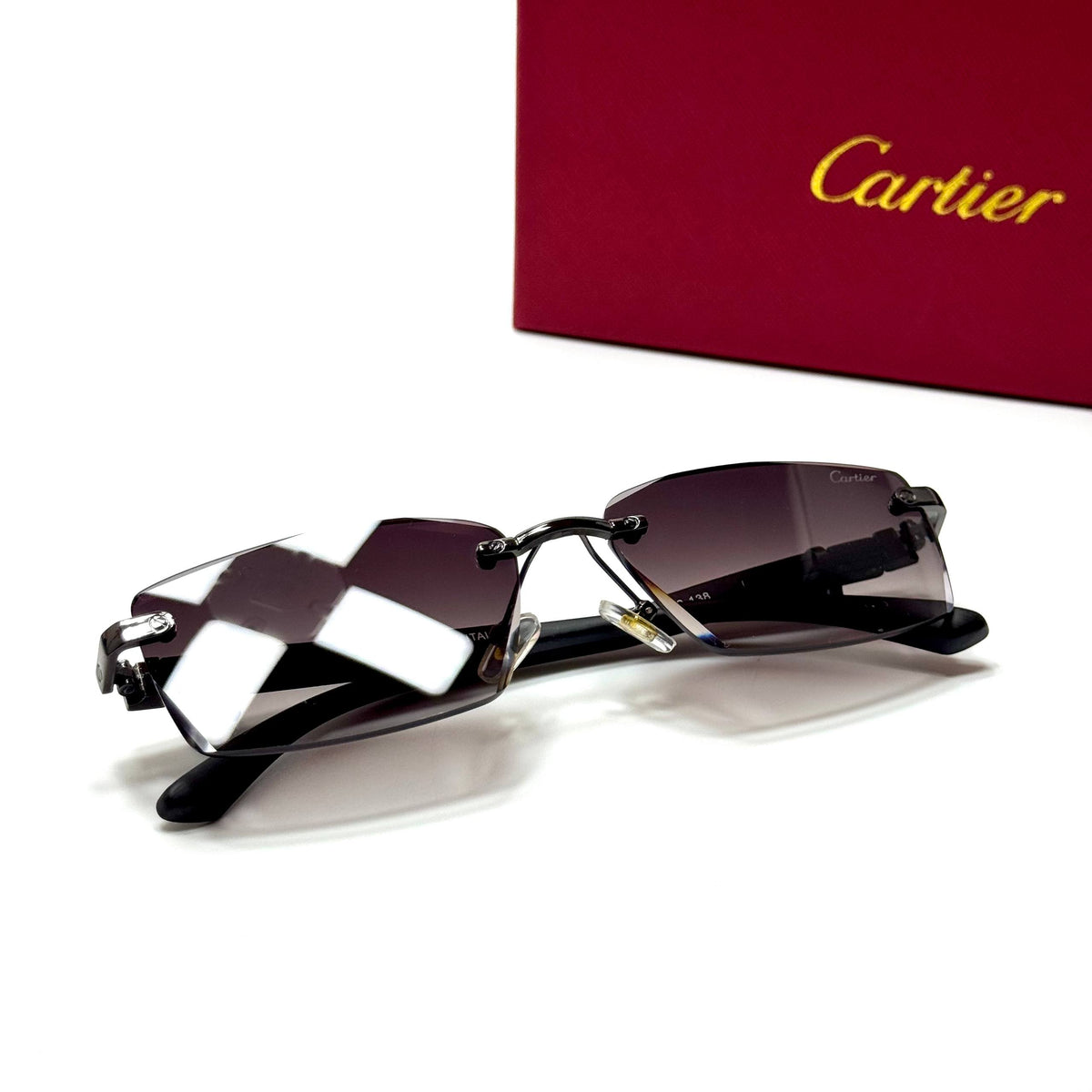Cartier Rimless Rectangular CT0437S Violet Gradient unisex sunglasses Lebanon - ChronoVault