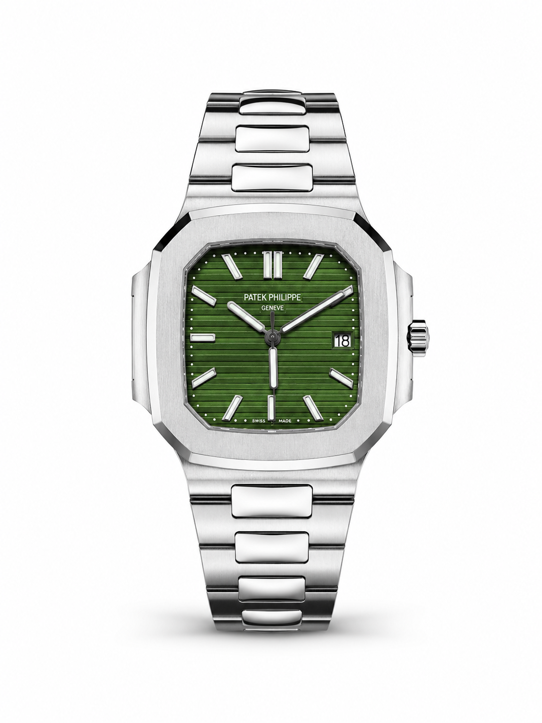 Patek Philippe Nautilus Silver Steel Green Dial Men's Watch Lebanon