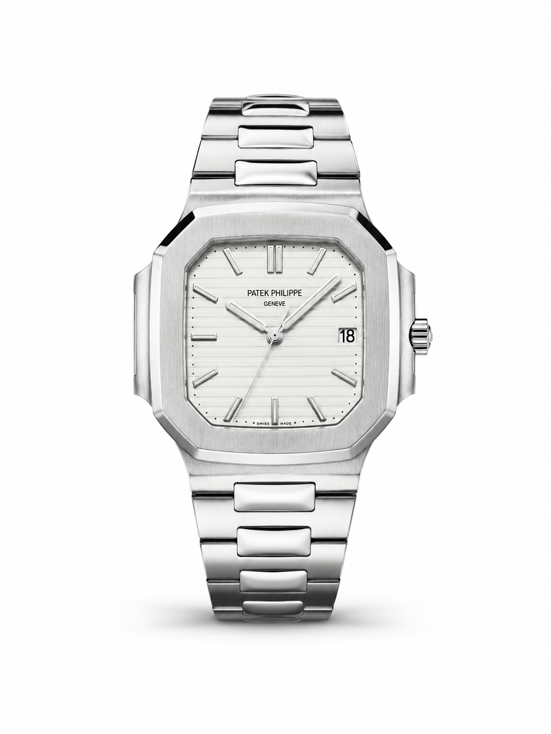 Patek Philippe Nautilus Silver Steel White Dial Men's Watch Lebanon