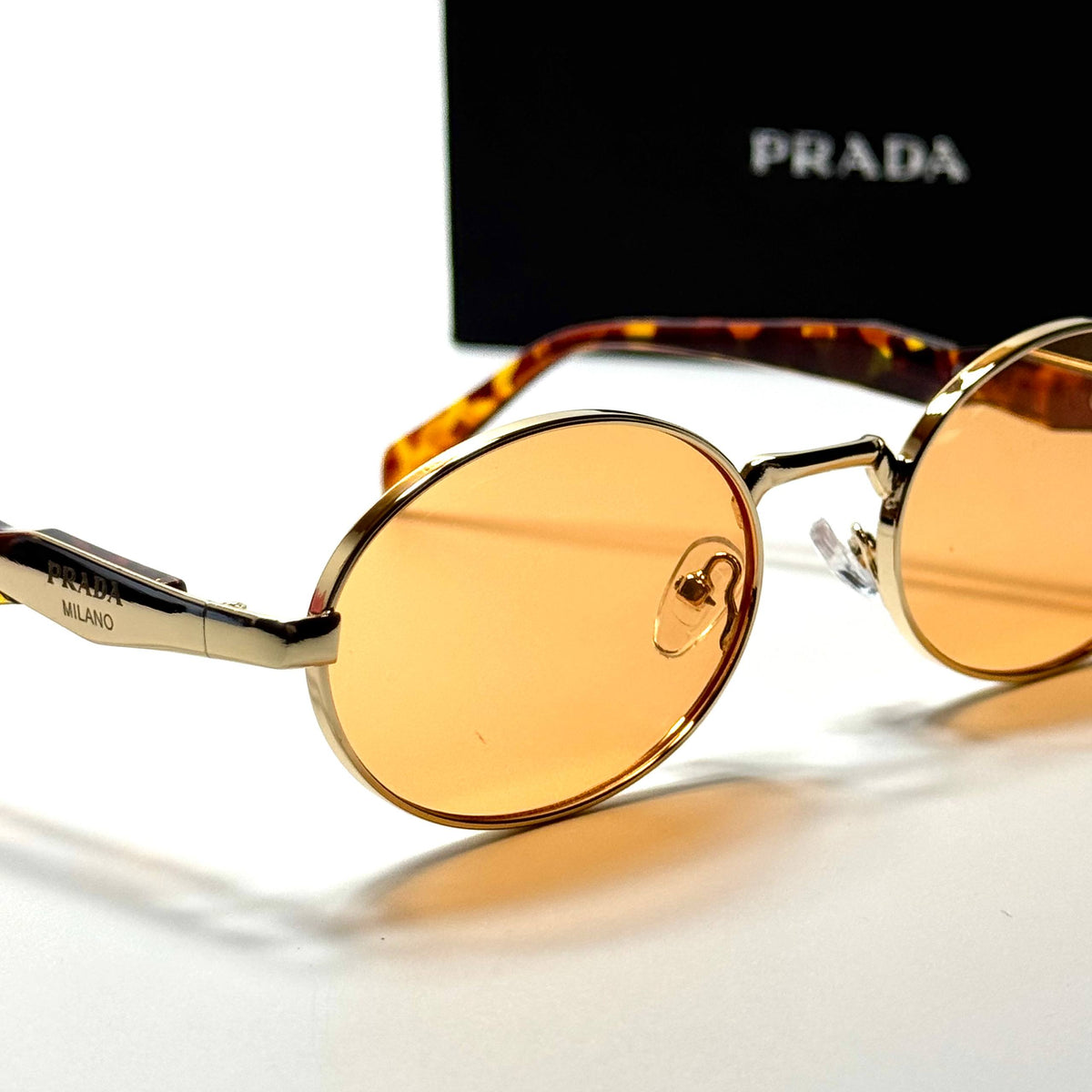 Prada Oval PR4193 Gold Orange women's sunglasses Lebanon - ChronoVault - view 2