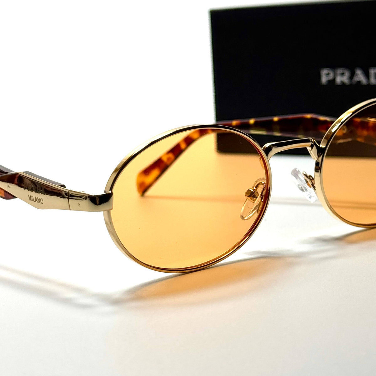 Prada Oval PR52 Gold Orange women's sunglasses Lebanon - ChronoVault - view 2