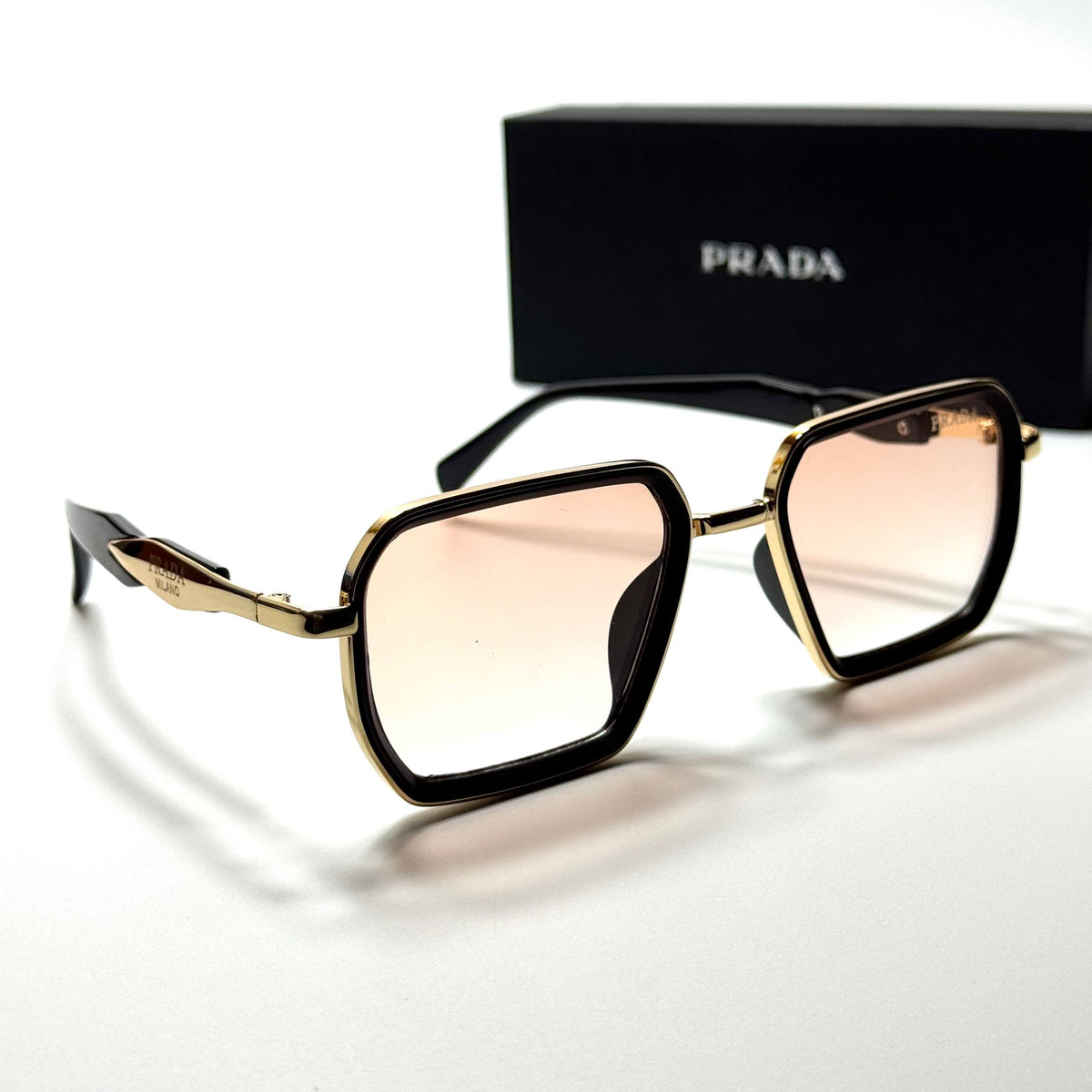 Prada PR48 Gold Black Pink Gradient women's sunglasses Lebanon - ChronoVault - view 3