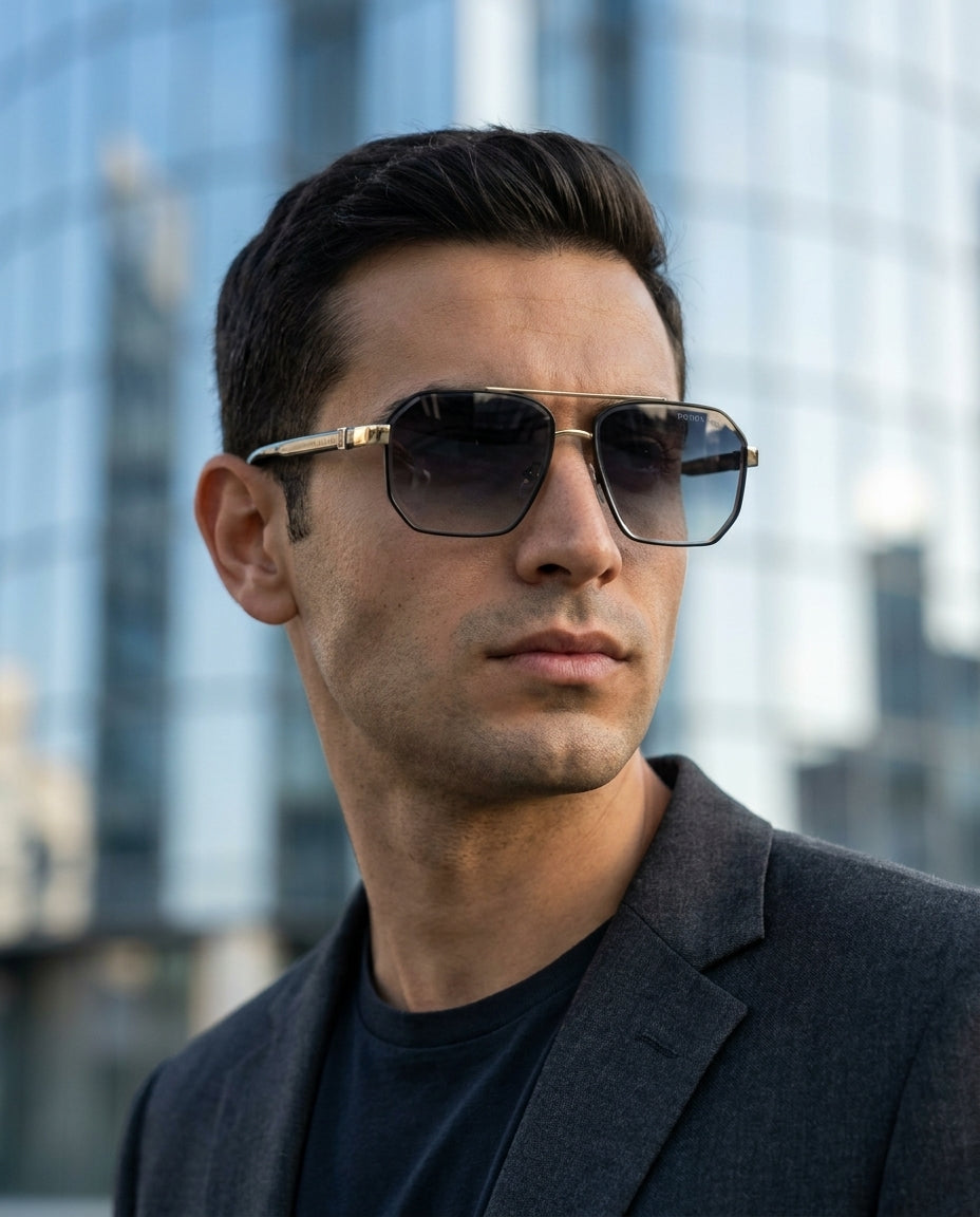 Prada PRZ – Blue Gradient sunglasses on male model – ChronoVault Lebanon