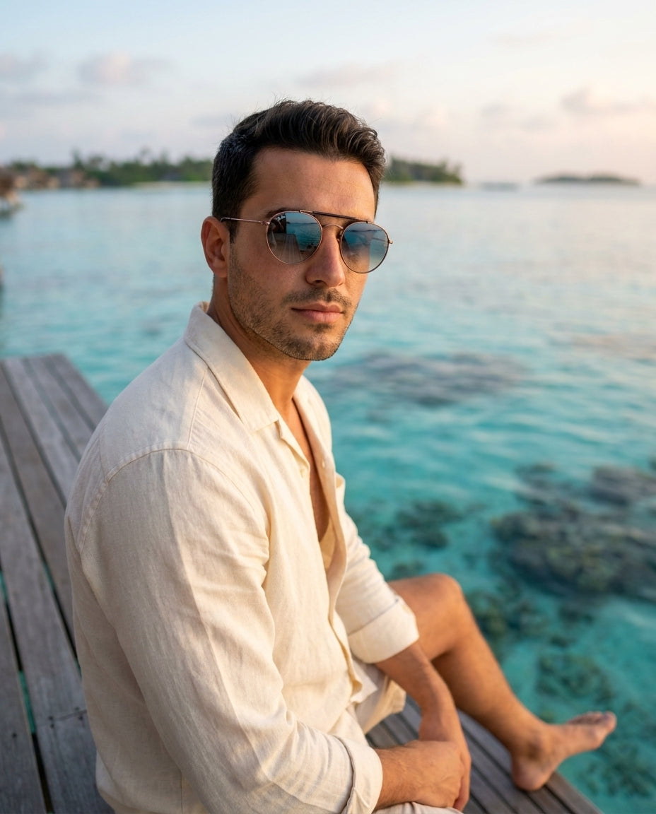 Ray-Ban RB3447 – Rose Gold Blue Gradient – ChronoVault Lebanon