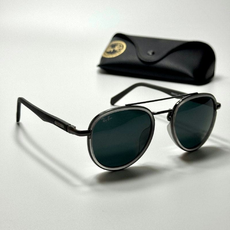 Ray-Ban Round Aviator RB3857 Grey Black women's sunglasses Lebanon - ChronoVault - view 4