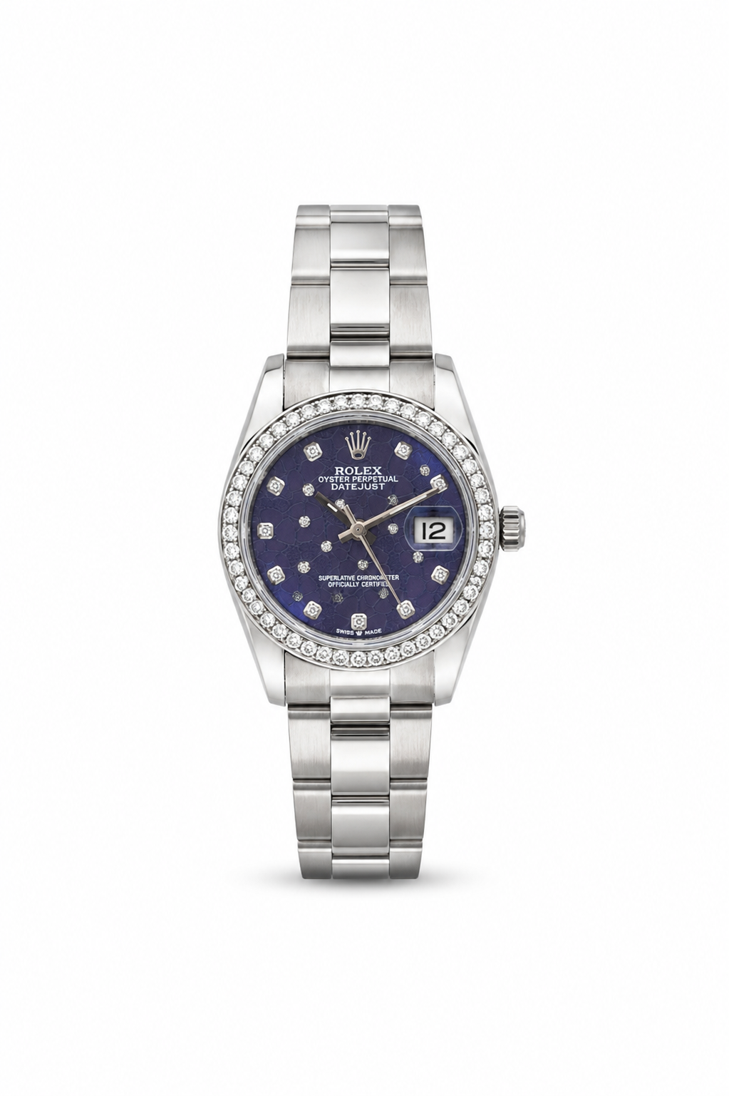 Rolex Datejust 36mm unisex watch Lebanon - stainless steel Oyster bracelet, blue diamond dial, diamond bezel