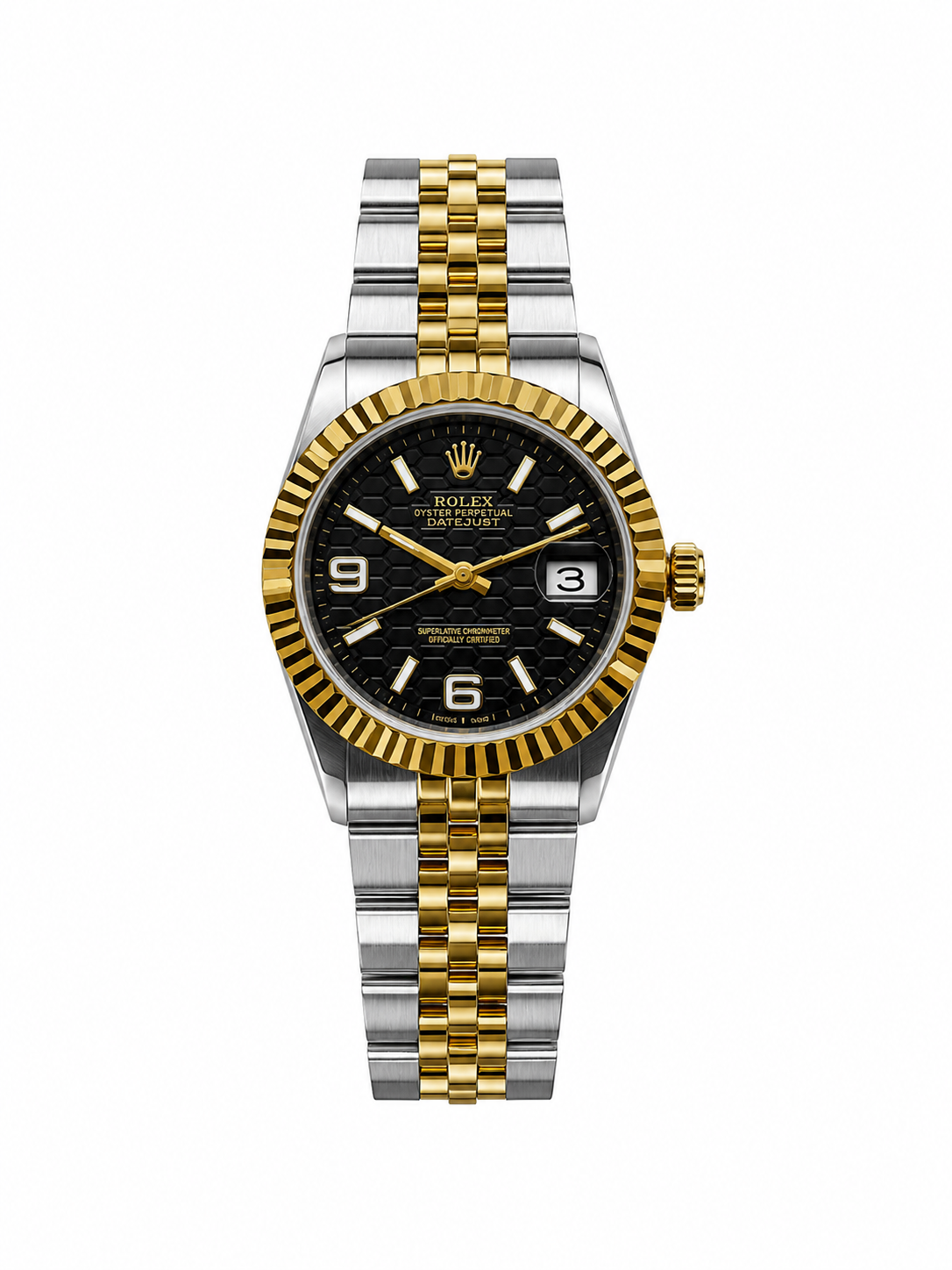 Rolex Oyster Perpetual Land-Dweller 36mm Two-Tone Black Dial Women Watch Front View Lebanon - ChronoVault