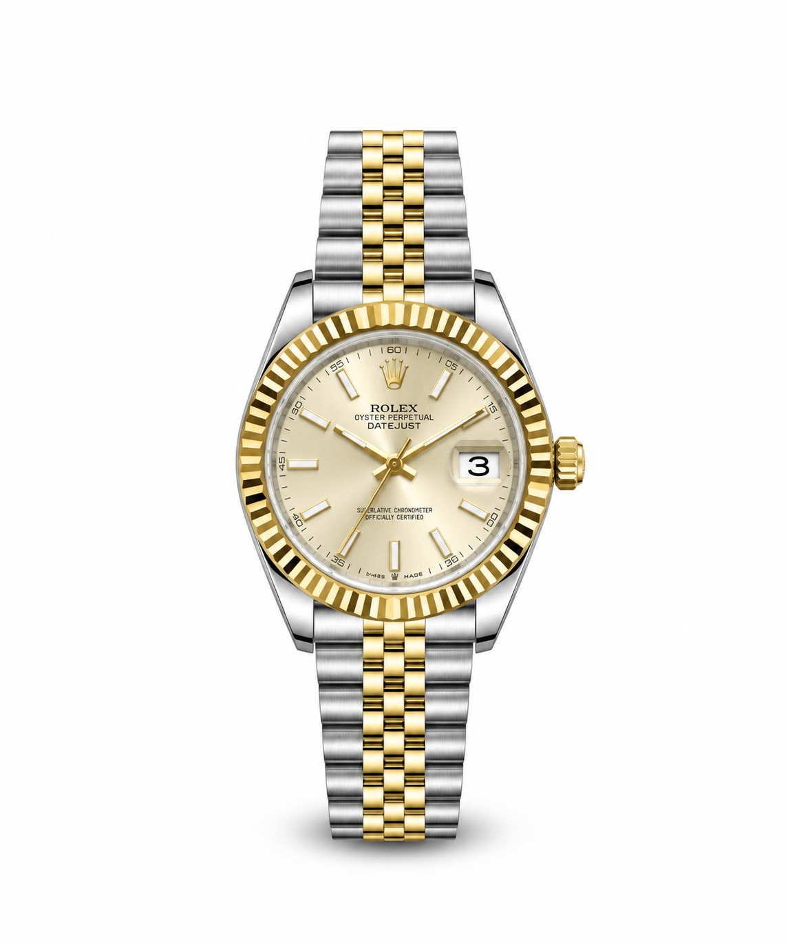 Rolex Datejust 41mm men's watch Lebanon - two-tone steel and gold case, champagne sunburst dial with gold markers, fluted gold bezel, date with cyclops lens, two-tone Jubilee bracelet