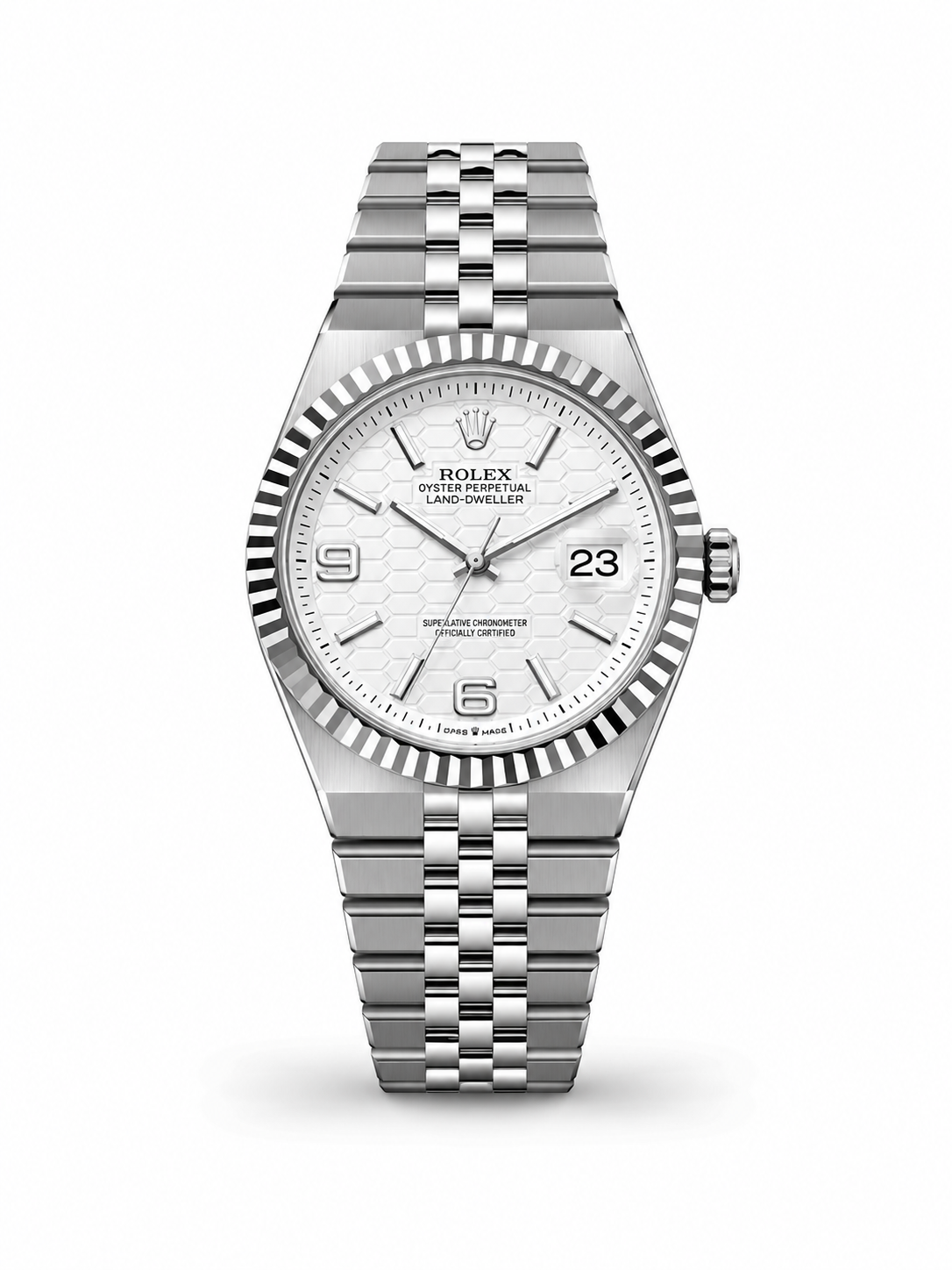 Rolex Land-Dweller 40mm Steel White Honeycomb Dial Men's Watch Lebanon