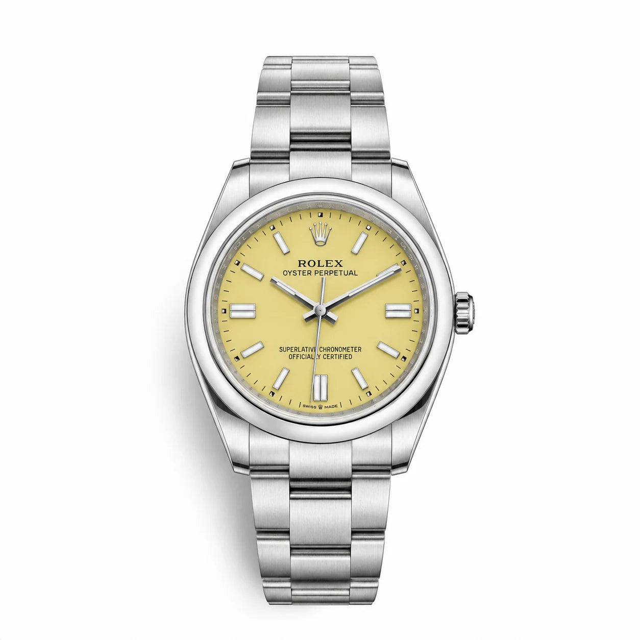 Rolex Oyster Perpetual Steel Yellow Dial Men's Watch
