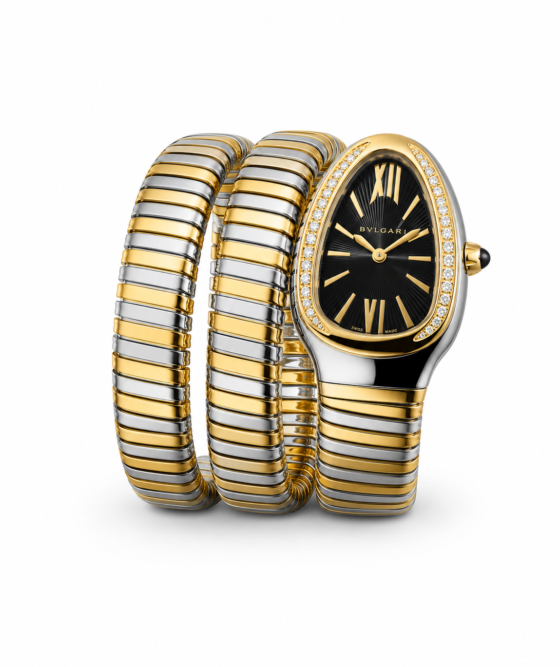 Bvlgari Serpenti Tubogas Gold Two-Tone Black Diamond Women's Watch Lebanon