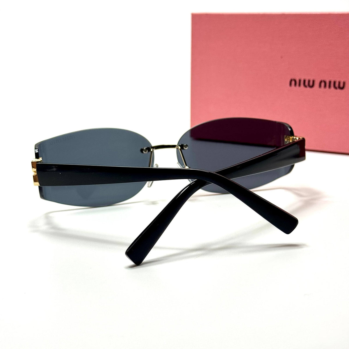 Miu Miu Rimless Rectangular SMU 04ZS – Black Logo women's sunglasses Lebanon - ChronoVault - view 4