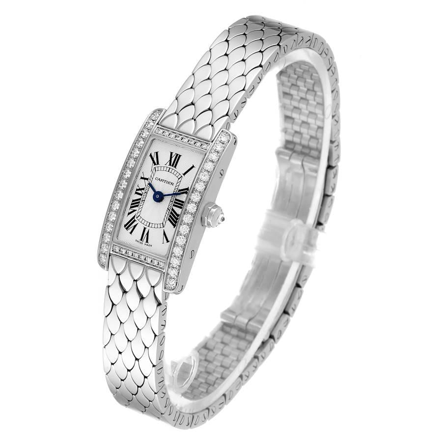Cartier Tank Americaine Mini Silver Diamond Bezel Silver Roman Dial Women's Watch Lebanon - view 2