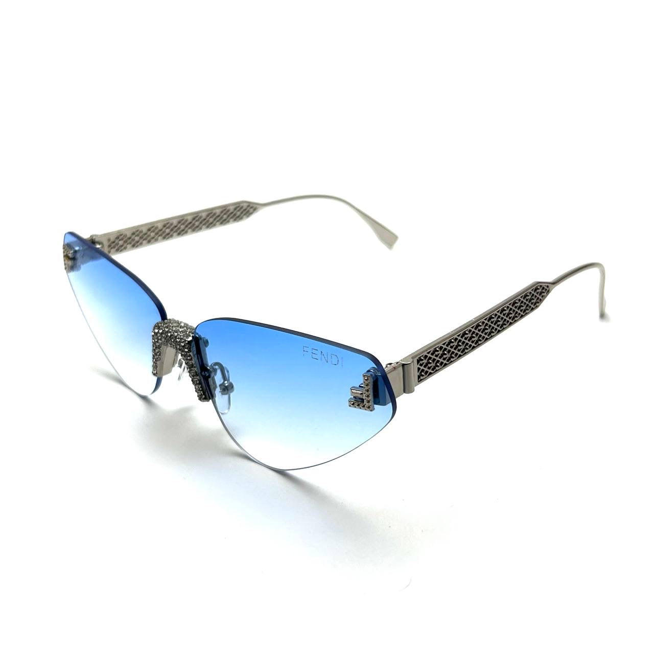 Fendi Crystal Cat-Eye Sunglasses - Blue Gradient