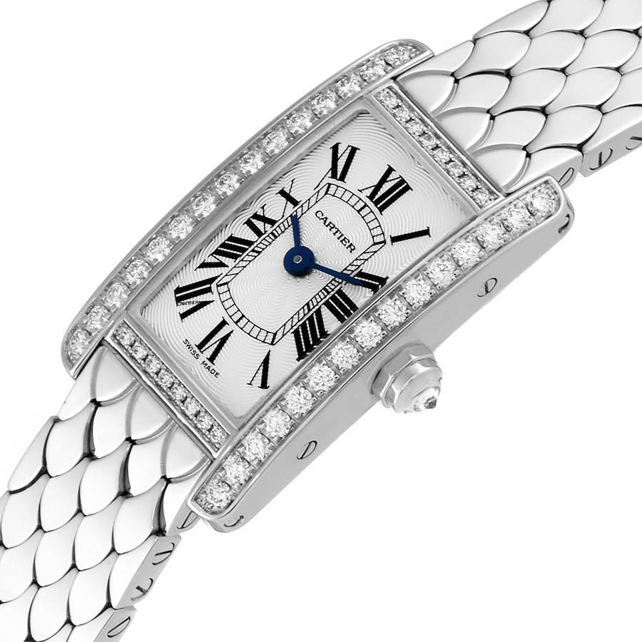 Cartier Tank Americaine Mini Silver Diamond Bezel Silver Roman Dial Women's Watch Lebanon - view 3