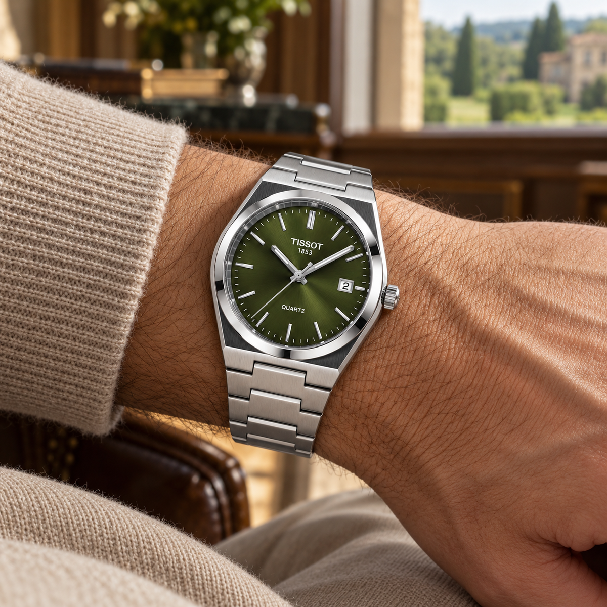 Tissot PRX Quartz men's watch on wrist view Lebanon - ChronoVault