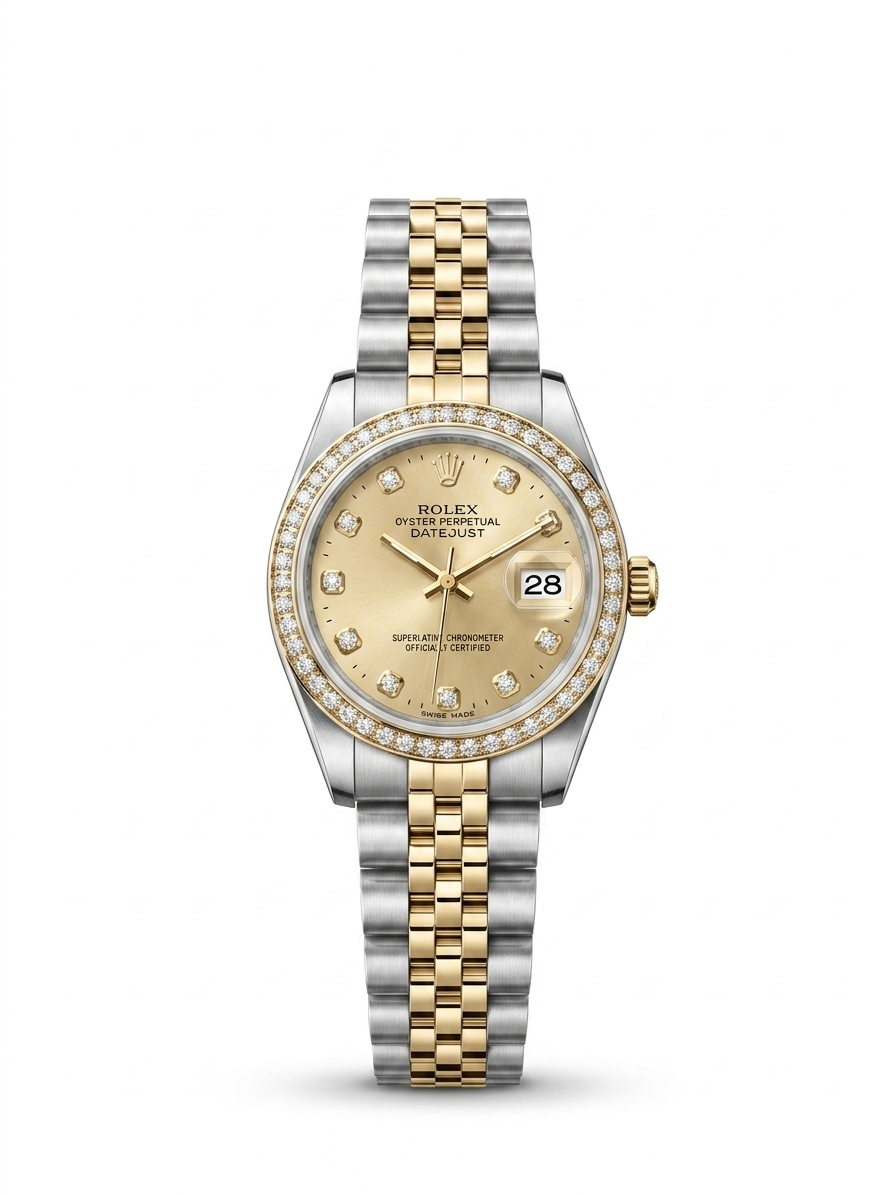 Datejust Two-tone / Diamonds-champagne dial ( Women )