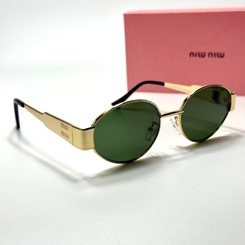 Miu Miu Oval SMU51Y – Gold Green women's sunglasses Lebanon - ChronoVault - view 5