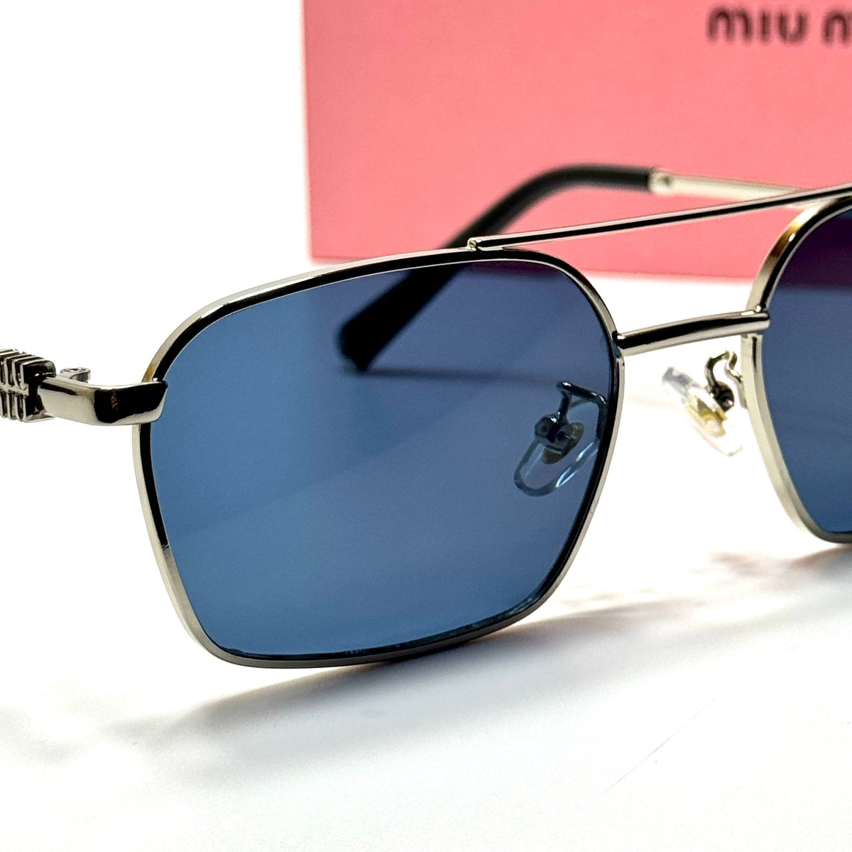 Miu Miu Double Bridge SMU 54Y – Silver Blue women's sunglasses Lebanon - ChronoVault - view 2