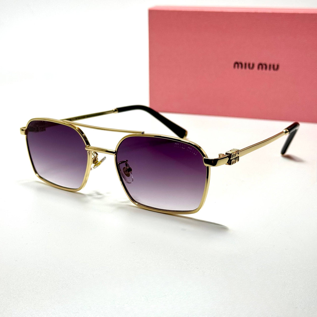 Miu Miu Rectangular SMU 54Y – Gold Purple Gradient women's sunglasses Lebanon - ChronoVault