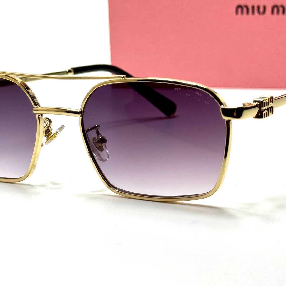 Miu Miu Rectangular SMU 54Y – Gold Purple Gradient women's sunglasses Lebanon - ChronoVault - view 2