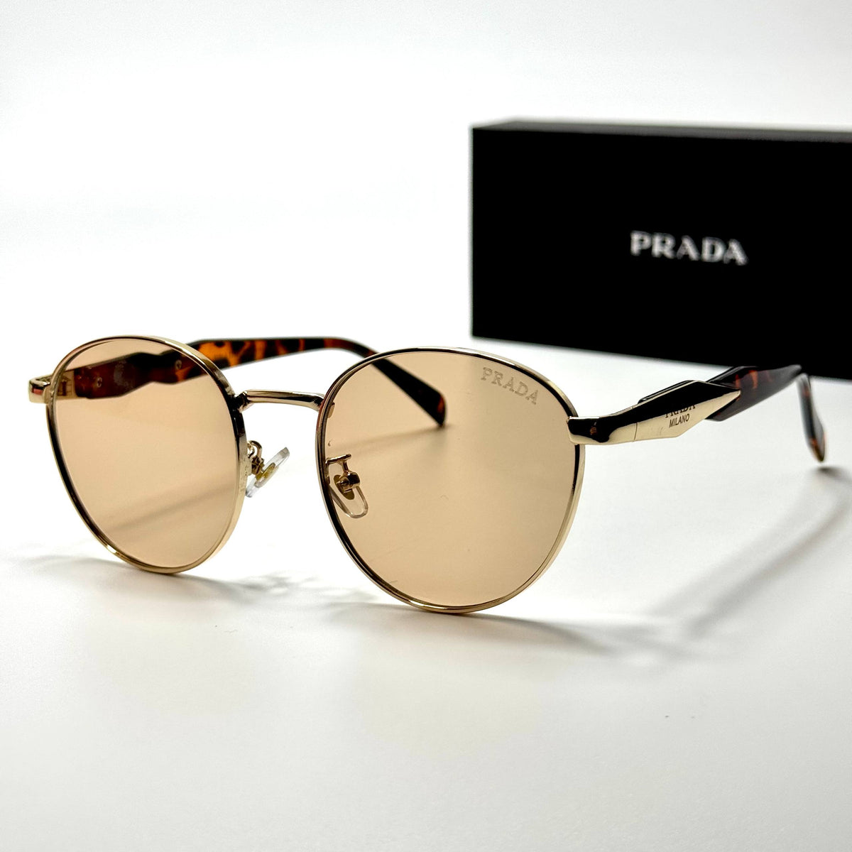 Prada Milano Round – Black Brown women's sunglasses Lebanon - ChronoVault