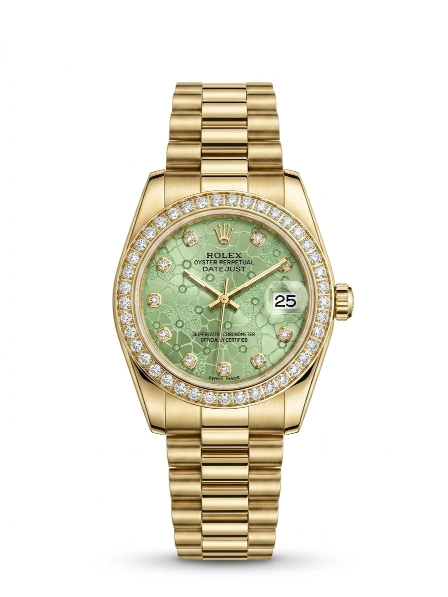 Rolex Day-Date Gold Green Diamond Bezel Women's Watch Lebanon