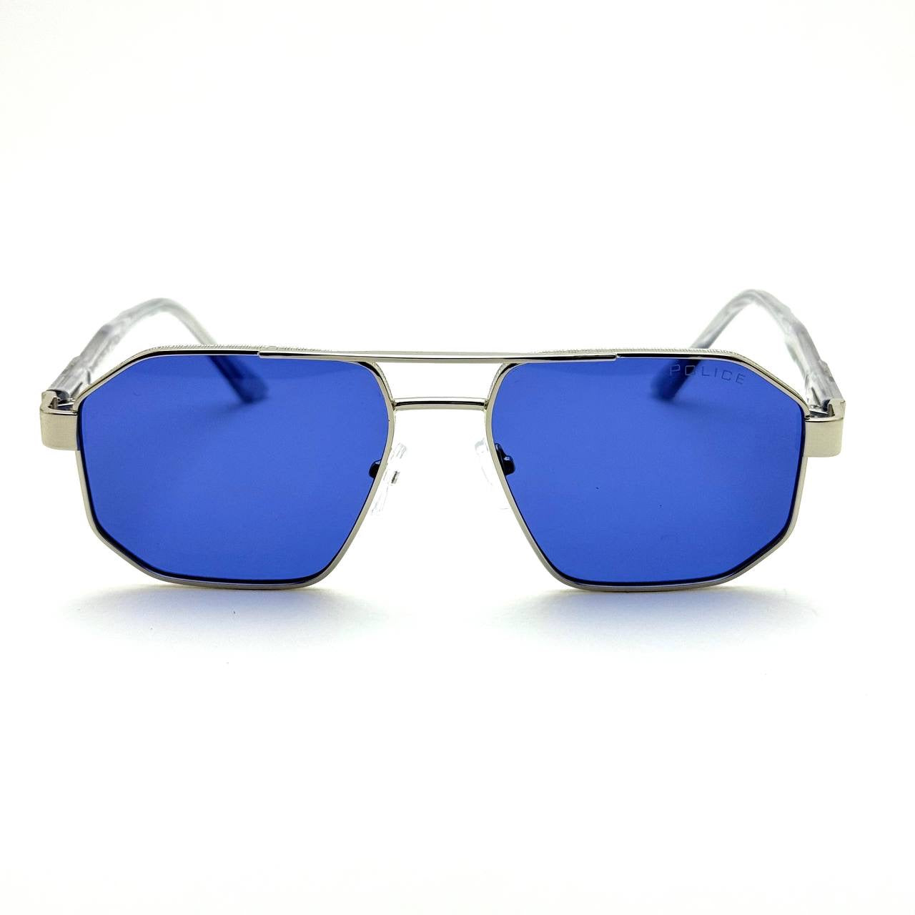 Police SPLL65 – Ice Blue Mirror / Silver Metal