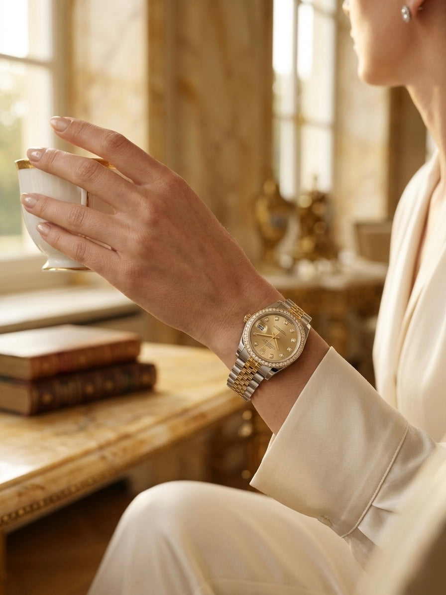 Datejust Two-tone / Diamonds-champagne dial ( Women )