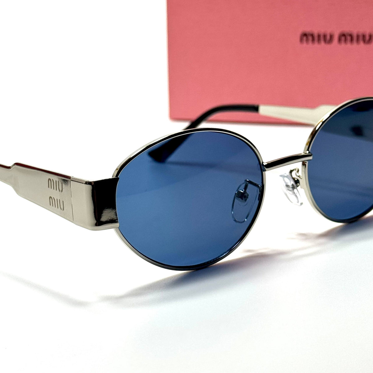 Miu Miu Oval MU 54YS – Silver Blue women's sunglasses Lebanon - ChronoVault - view 2