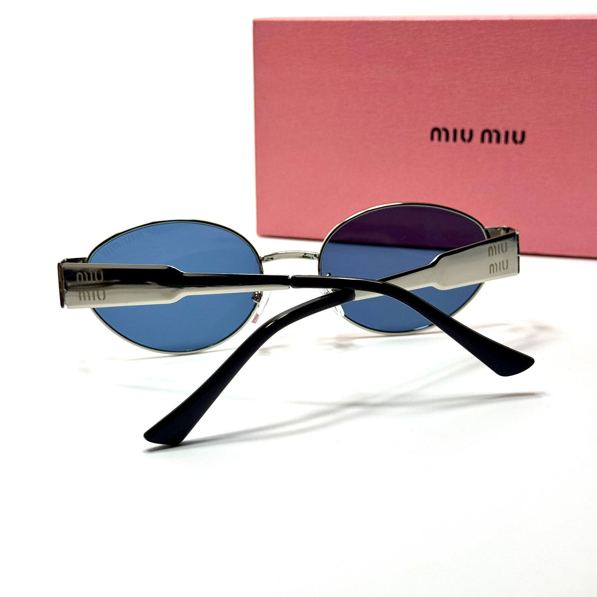 Miu Miu Oval MU 54YS – Silver Blue women's sunglasses Lebanon - ChronoVault - view 3
