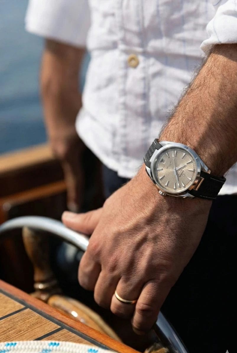 Omega Seamaster Champagne dial close-up Lebanon