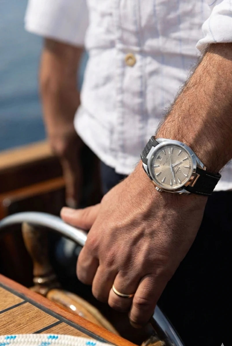 Omega Seamaster Champagne dial close-up Lebanon