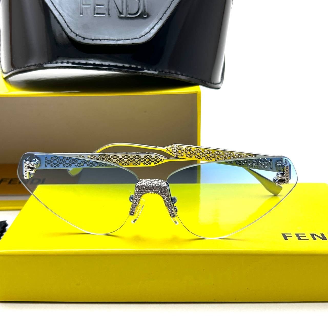 Fendi Crystal Cat-Eye Sunglasses - Blue Gradient