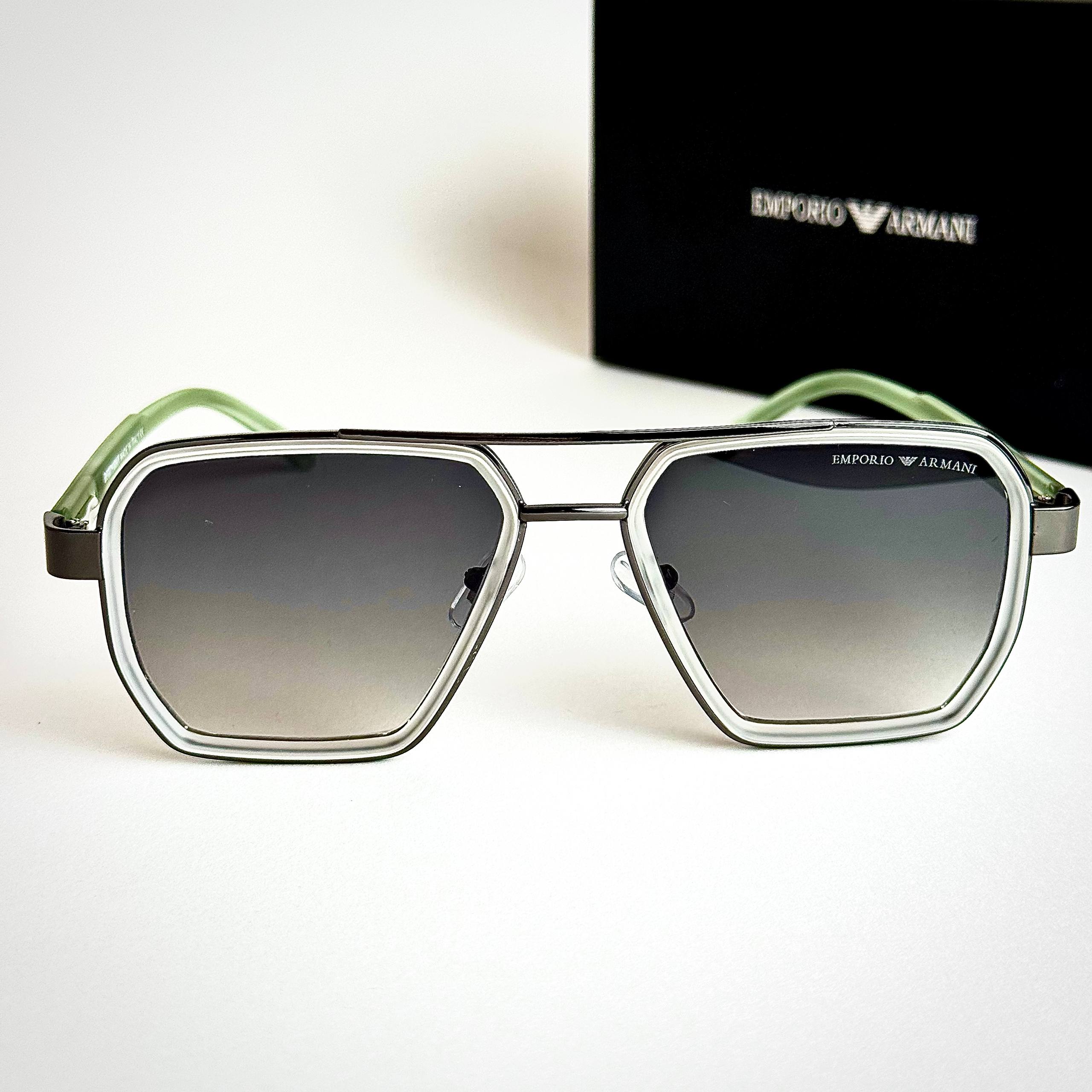 Emporio Armani EA4128 Silver Grey Gradient Sunglasses Side View Lebanon - ChronoVault