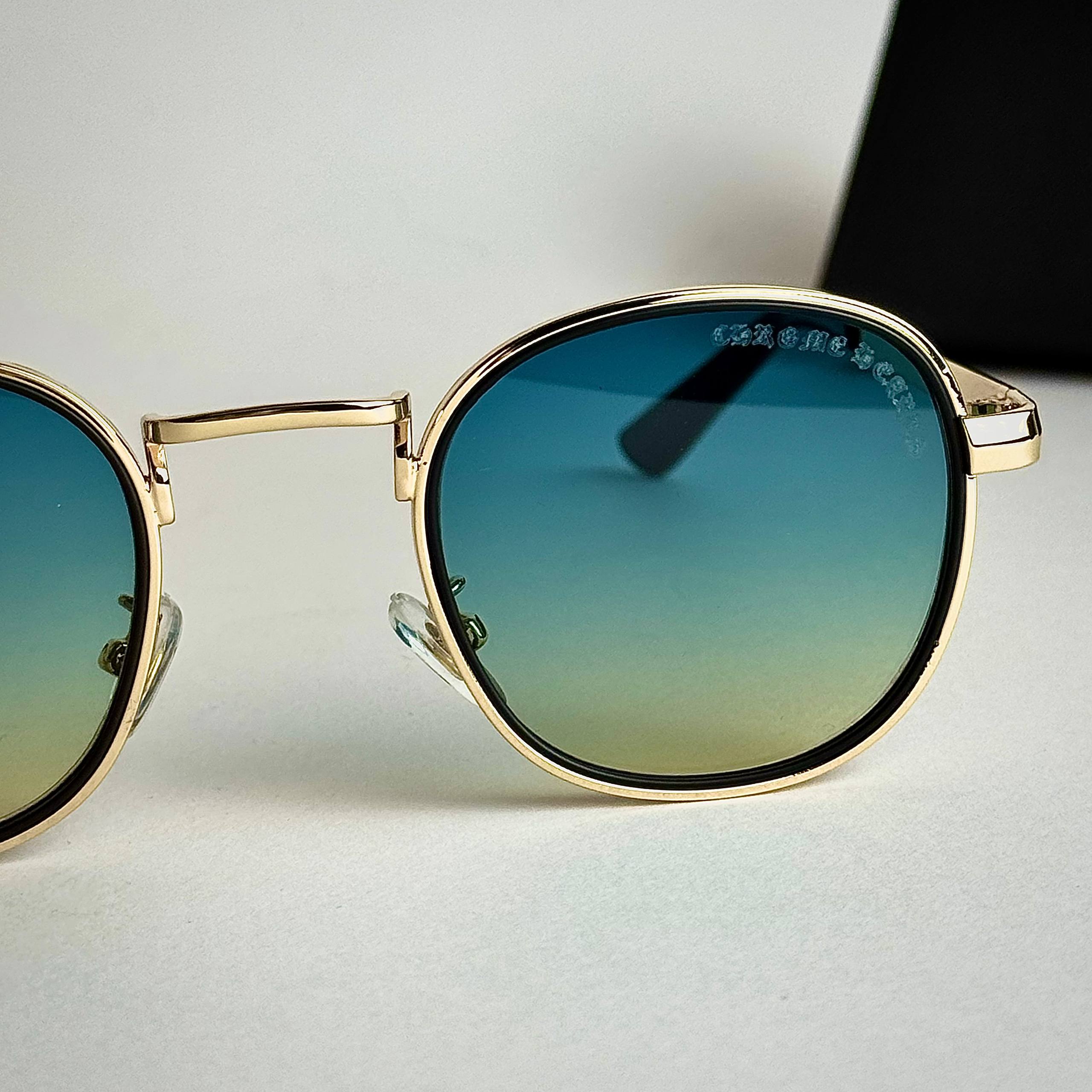 Gentle Monster Luna Gold Blue Gradient Sunglasses Lifestyle Lebanon - ChronoVault
