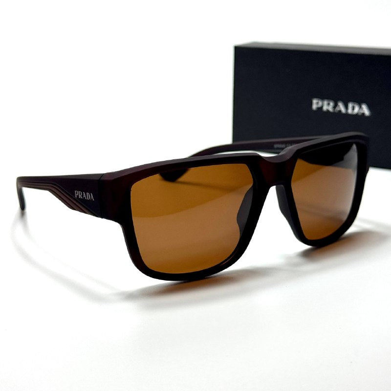 Prada Rectangular PR5832 Brown unisex sunglasses Lebanon - tortoise brown frame, warm brown lenses - ChronoVault - view 5