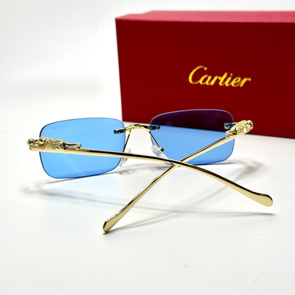 Cartier Panthère Rimless CT0439S Gold Blue unisex sunglasses Lebanon - ChronoVault - view 3