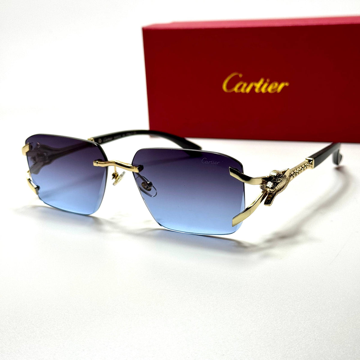 Cartier Rimless Geometric SMU54Y Gold Grey unisex sunglasses Lebanon - ChronoVault