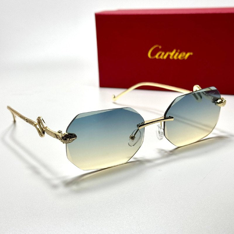 Cartier Rimless SMU54Y Gold Grey unisex sunglasses Lebanon - ChronoVault - view 5